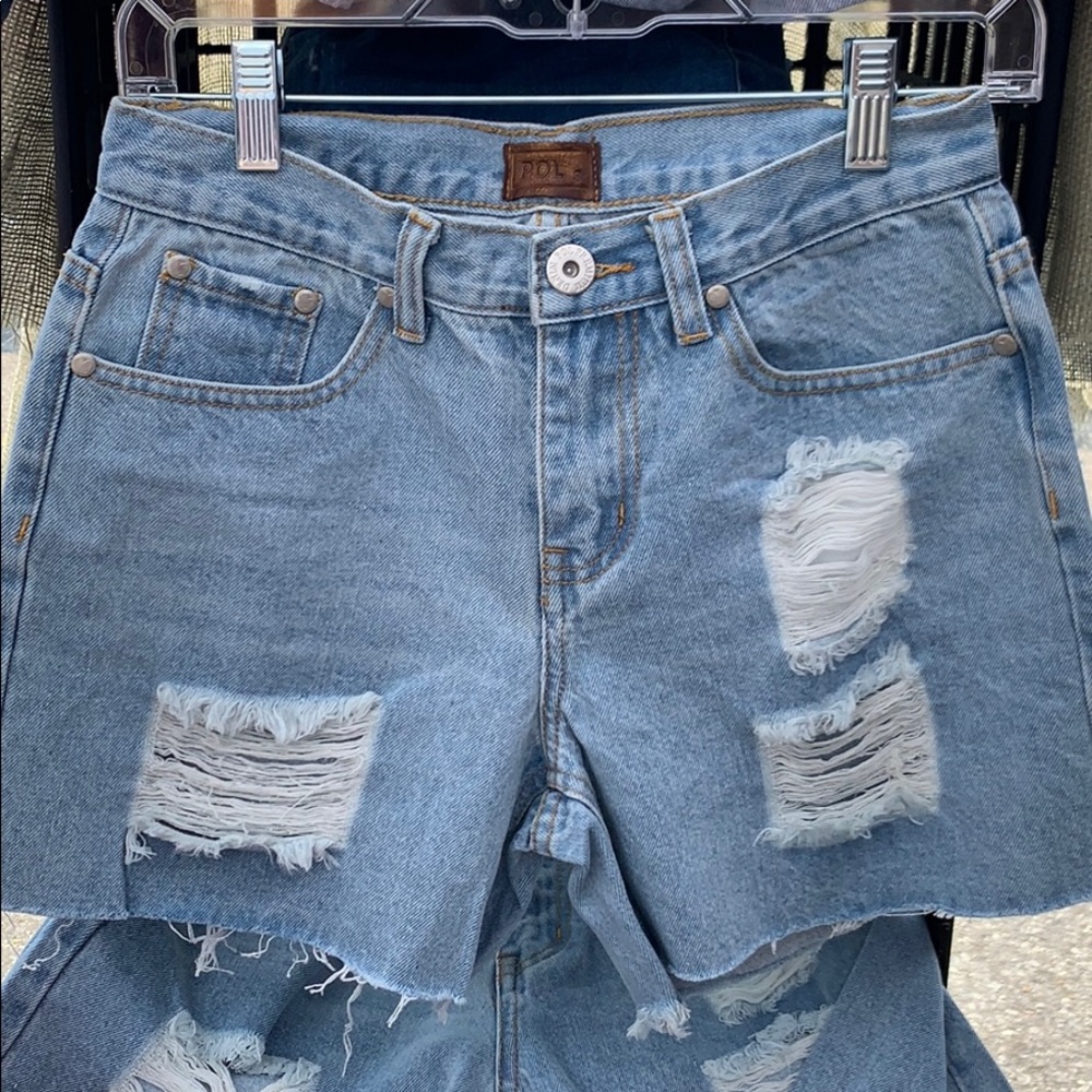 Pol Distressed Denim Shorts